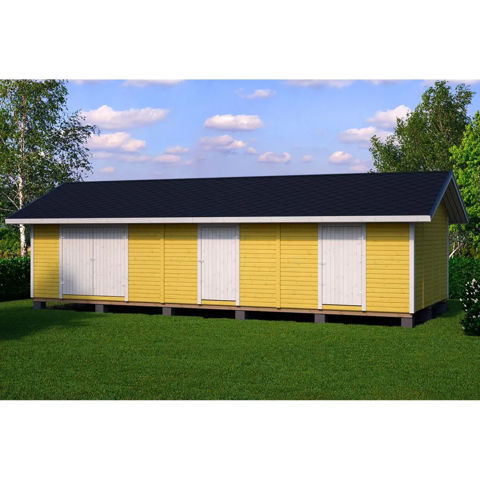 Elementtivarasto Timburg E21 10040x4240 mm 42.57 m² puuvalmis
