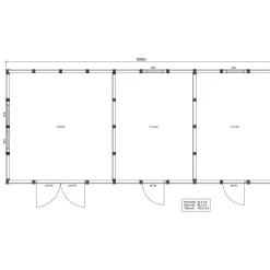 Elementtivarasto Timburg E21 10040x4240 mm 42.57 m² puuvalmis