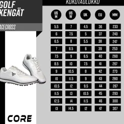 Golfkengät Core Acecross, valkoinen, eri kokoja