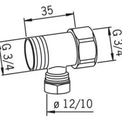 Haaroitusliitin Oras 107155 G3/4xG3/4xØ10/12 mm kromi