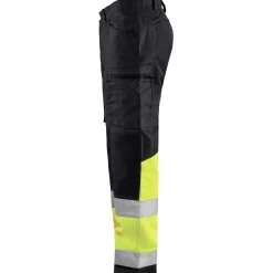 Huomiohousut Blåkläder 1551 Highvis Stretch musta/huomiokeltainen