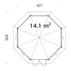 Huvimaja Palmako Hanna 14,1 m²