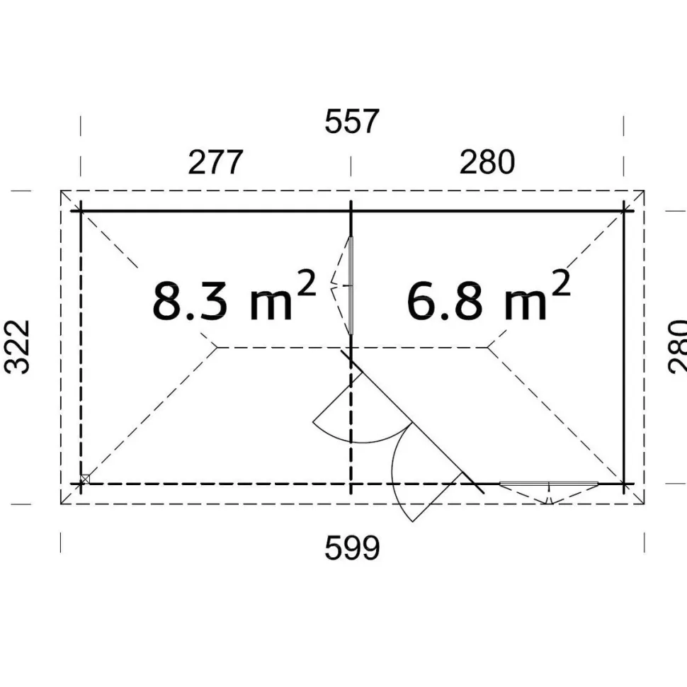 Huvimaja Palmako Melanie 6,8+8,3 m²
