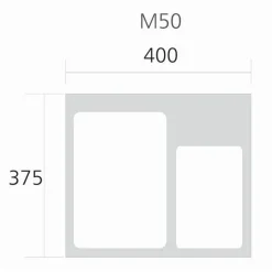 Jätelajittelujärjestelmä IMA Cube Compact M50 1x10L + 1x19L tummanharmaa