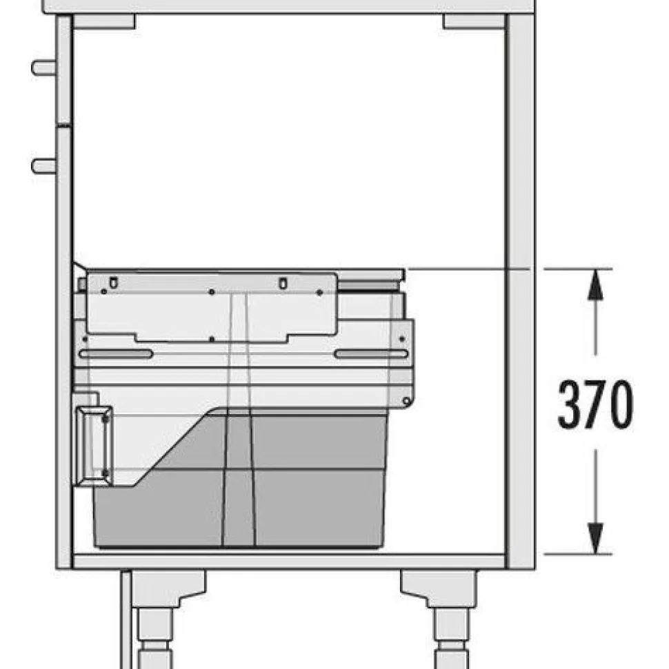 Jätevaunu Savo CARGO 60cm 2x13 + 1x28 l