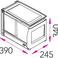 Jätevaunu Stala EkoLine EKO-2PK 2x10 L + ongelmajäteastia