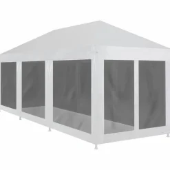 Juhlateltta 8 verkkosivuseinää 9x3m valkoinen