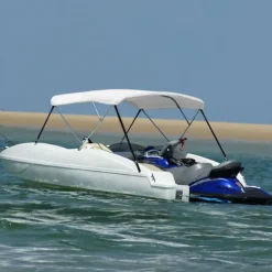 3-kaarinen bimini-kate, valkoinen, 183x140x137 cm