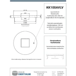 Kaivonkansi ø 1000 mm aukolla, 110 mm läpiviennillä, naarashuullos