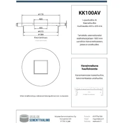 Kaivonkansi ø 1000 mm 420x420 mm aukolla naarashuullos