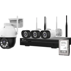 Kamerapaketti Celotron Nivian, 16 kanavainen, langaton älykäs tallenninpaketti, 2TB kiintolevy, 4kpl 3MP "kaksois yönäkö" kameraa