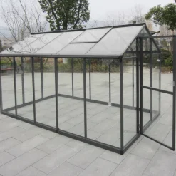 Kasvihuone AB Polar Elegant 5,7m², turvalasit, harmaa alumiinirunko