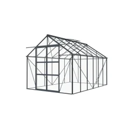 Kasvihuone AB Polar, 8.94m², turvalaseilla, tummanharmaa runko