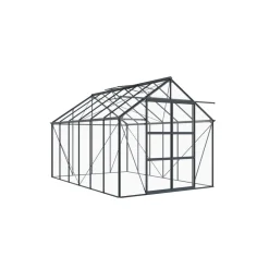 Kasvihuone AB Polar, 8.94m², turvalaseilla, tummanharmaa runko