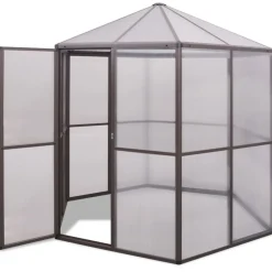 Kasvihuone alumiini 240x211x232 cm (48836)