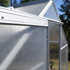 Kasvihuone Green Land 8,2 m² 4 mm kennolevyllä musta alumiinirunko