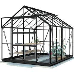 Kasvihuone Lykke Glass 8,2m² musta