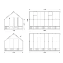 Kasvihuone Palmako Emilia 13,8 m2, turvalasi, puurunko, harmaa RAL7012