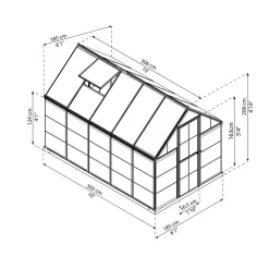 Kasvihuone Palram-Canopia Hybrid 5,7 m² 6x10 ft harmaa