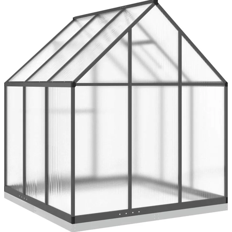 Kasvihuone pohjarungolla, alumiini, eri kokoja ja värejä (33965)