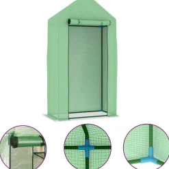 Kasvihuone teräsrungolla 0,5 m², 1x0,5x1,9 m