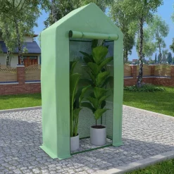 Kasvihuone teräsrungolla 0,5 m², 1x0,5x1,9 m