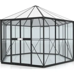 Kasvihuone Vitavia Hera 9000, 9m², lasi/polykarbonaatti, musta