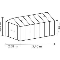 Kasvihuone Vitavia Poseidon 13.8m² alumiinirunko musta