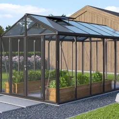 Kasvihuone Vitavia Poseidon 11900, 11.9m², lasi/polykarbonaatti, musta