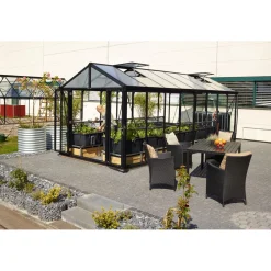 Kasvihuone Vitavia Poseidon 15700 15,7 m² turvalasi/musta kennolevykatto