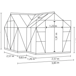 Kasvihuone Vitavia Sirius 13m² alumiinirunko musta