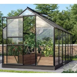 Kasvihuone Vitavia Venus 7.5m² alumiinirunko lasi musta
