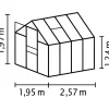 Kasvihuone Vitavia Venus 5000, 5m², lasi, alumiini, sokkelilla