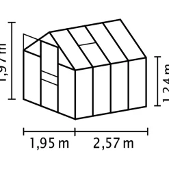 Kasvihuone Vitavia Venus 5000, 5m², lasi, alumiini, sokkelilla
