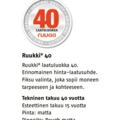 Kattopelti Ruukki Tiilikainen, 0.5mm, Rough matta, eri värejä