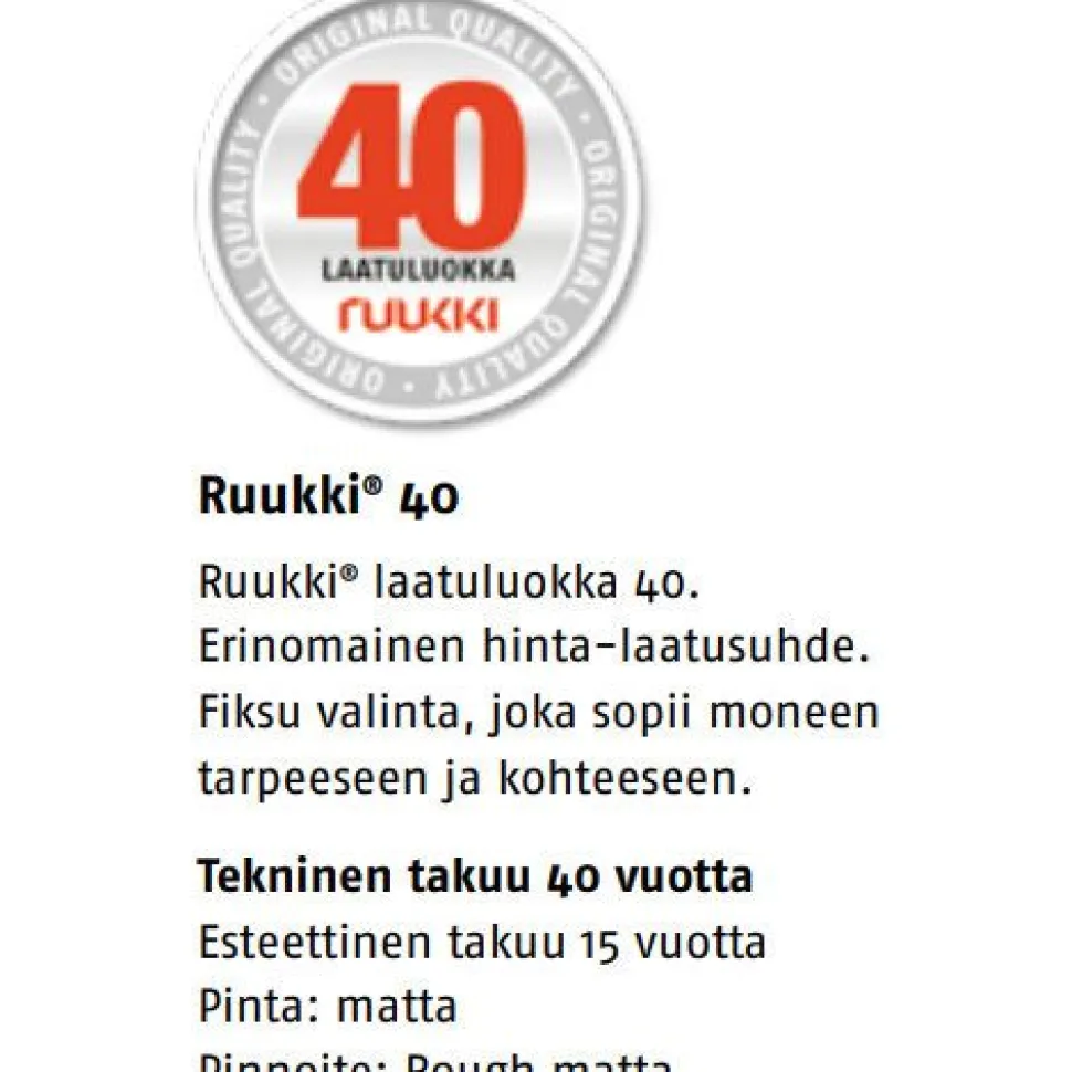Kattopelti Ruukki Tiilikainen, 0.5mm, Rough matta, eri värejä