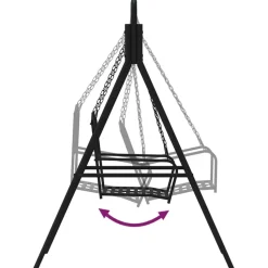 Keinupenkki 124 cm musta teräs