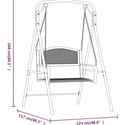 Keinupenkki 124 cm musta teräs