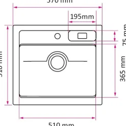 Keittiöallas Stala Combo CEG51-57B 570x510 mm komposiitti musta
