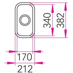 Keittiöallas Stala Jazz P-17PT 212x382 mm rst upotettava