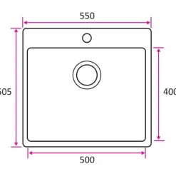 Keittiöallas Stala Lagom T50 550x505 mm rst