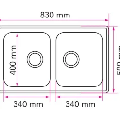 Keittiöallas Stala Lyria L40-40 830x500 mm rst
