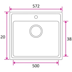 Keittiöallas Stala ONE-T50, 520 x 572 mm, rst
