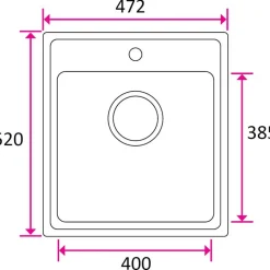 Keittiöallas Stala ONE-T40, 520 x 472 mm, rst