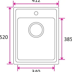 Keittiöallas Stala ONE-T34, 520 x 412 mm, rst