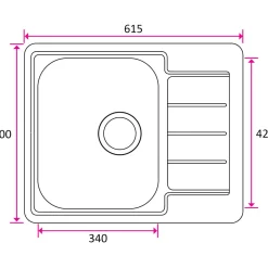 Keittiöallas Stala STANDARD-TD34, 615x500mm, rst