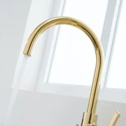 Keittiöhana Bathlife Ocean pesukoneventtiilillä kulta
