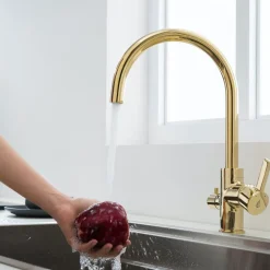 Keittiöhana Bathlife Ocean pesukoneventtiilillä kulta