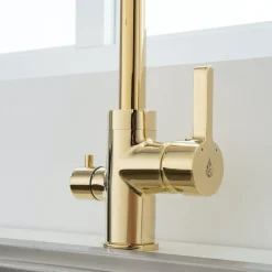 Keittiöhana Bathlife Ocean pesukoneventtiilillä kulta