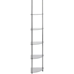 6-kerroksinen hylly läpinäkyvä 30x30x160 cm karkaistu lasi